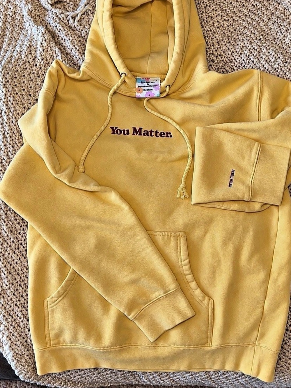 You Matter. Yellow Graphic Hoodie Like New